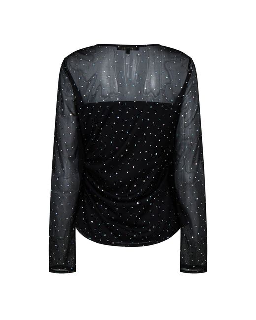 Biba Black Sequin Mesh Top