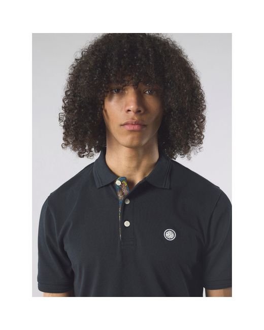 Pretty Green Blue Short-Sleeve Polo Shirt for men