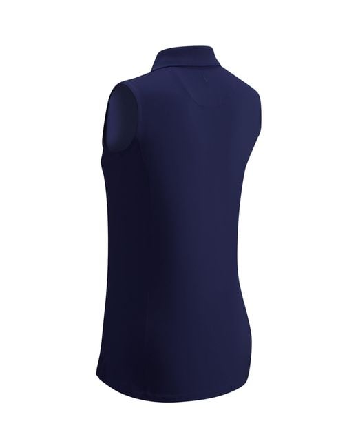 Callaway Apparel Blue Sleeveless Knit Polo Shirt Ladies