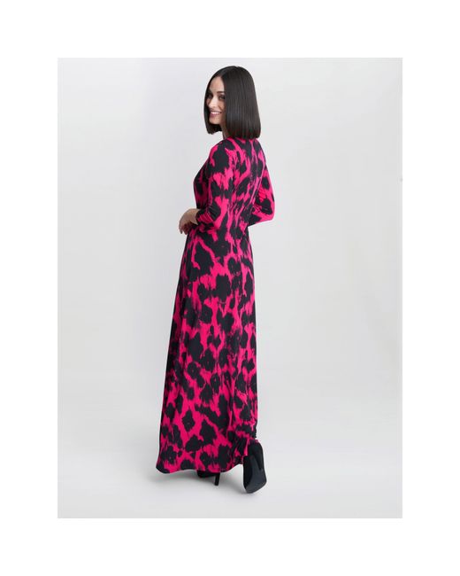 Gina Bacconi Purple Debra Jersey Wrap Maxi Dress