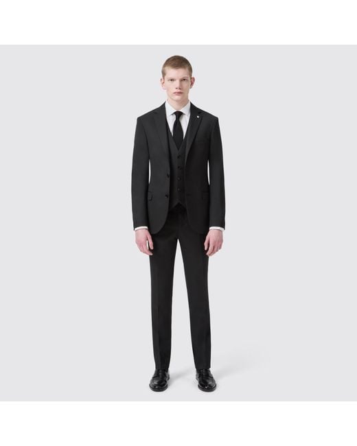 Twisted Tailor Black Ellroy Slim Fit Jacket for men