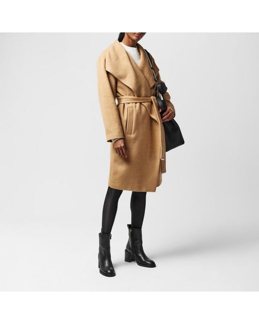 Boss Natural Caylina Knee Length Long Sleeve Overcoat