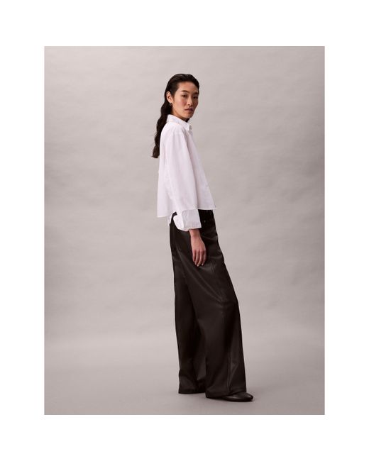 Calvin Klein Black Tailored Leather Trousers