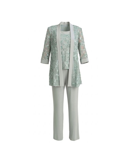 Gina Bacconi Blue Joelle Embroidered 2 Piece Trouser Suit