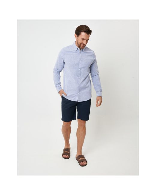Saltwell Blue Long-Sleeve Oxford Shirt for men