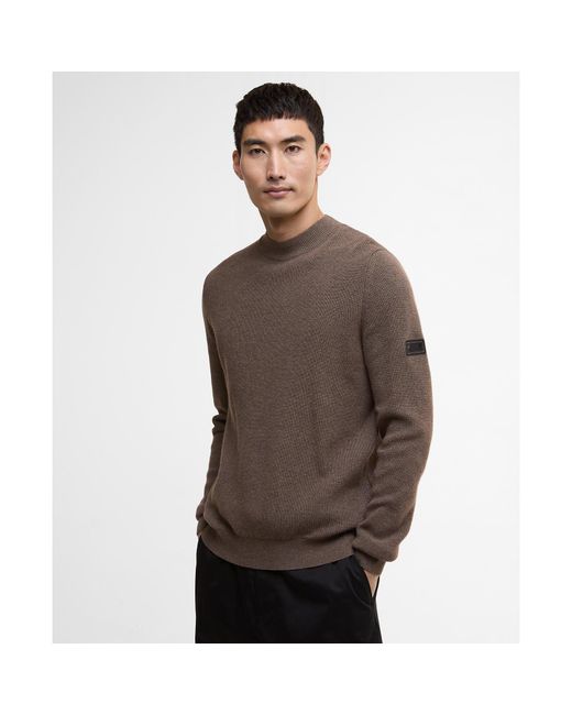 Barbour Brown Crawley Crew Neck Jumper for men