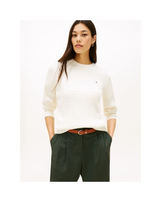 Tommy Hilfiger White Tommy Cocbl Fne Knit Ld64