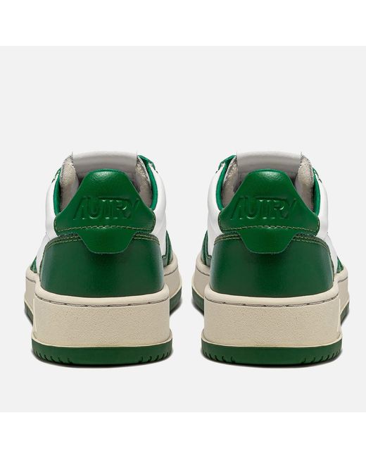 Autry Green Bicolour Leather Court Trainers for men