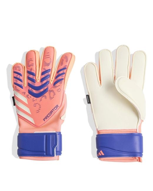 Adidas Blue Predator Match Fingersave Goalkeeper Gloves Adults