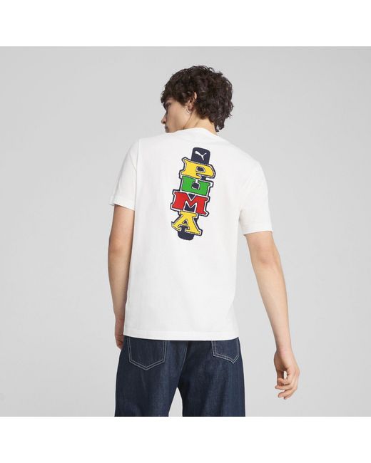 PUMA White Regular Fit T-Shirt for men