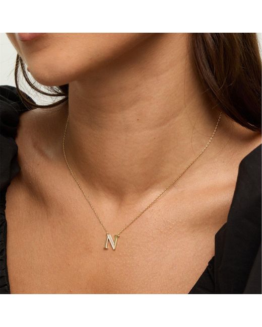 Inicio Metallic 14K Real Plated Pearl Initial Pendant
