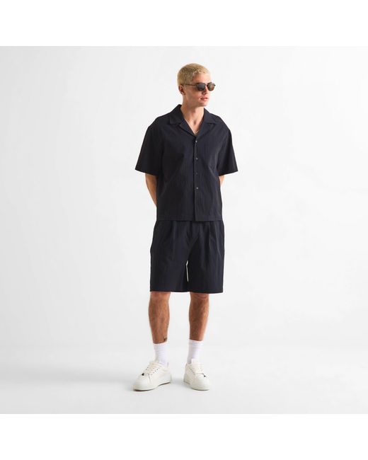 The Couture Club Black Woven Tracksuit Shorts for men