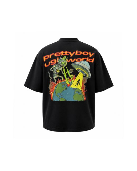 PRETTY BOY UGLY WORLD Black Pbuw Bitcoin T-Shirt for men