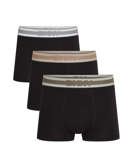 DKNY Black 3 Pack Trunks Greenville for men