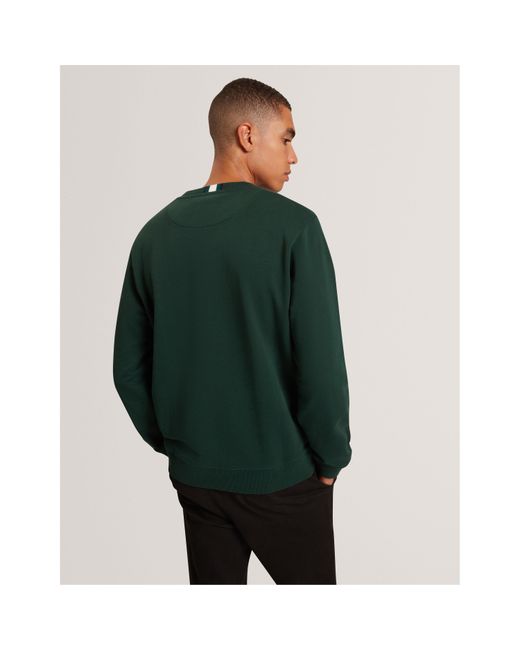 Ted Baker Green Long-Sleeve Crew Tracksuit Top for men