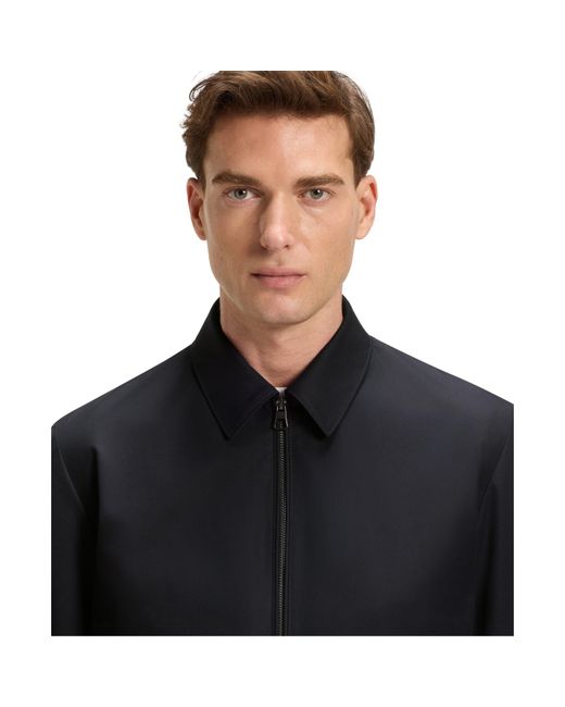 Boss Blue Beckham Cotton Zip Long Sleeve Overshirt for men