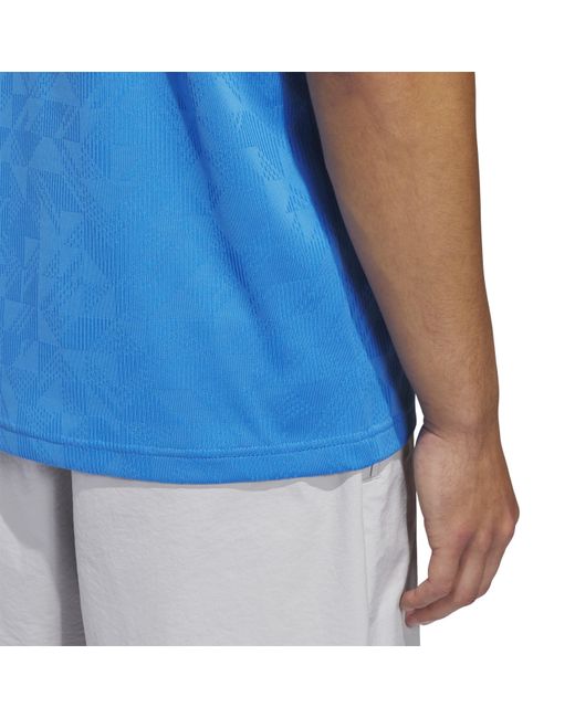 Adidas Blue Short Sleeve Performance Polo Shirt for men