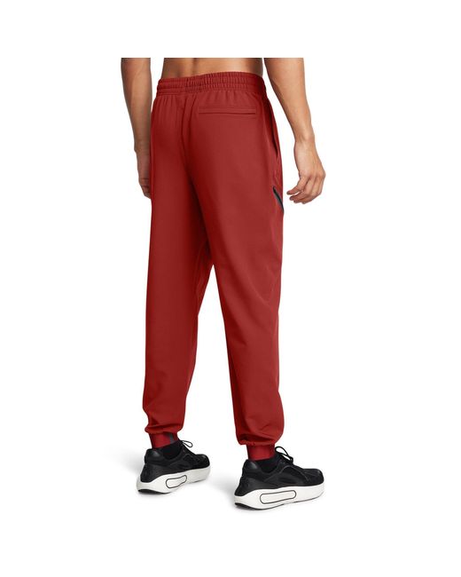Under Armour Red Unstoppable Closed Hem Woven Joggers for men