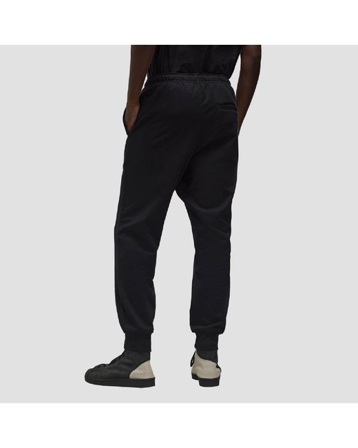 Y-3 Black Brushed Terry Cuffed Joggers for men
