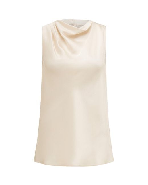 Forever New Natural Sallie Satin Cowl Neck Tank Top