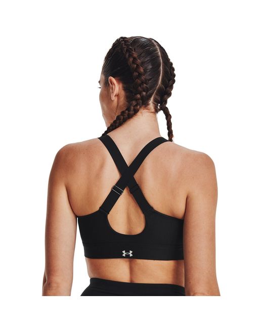 Under Armour Black Zipped Medium Impact Sports Bra