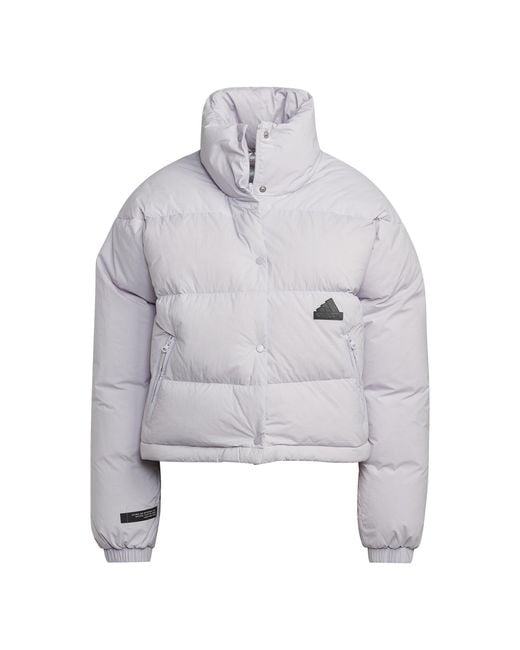 Adidas Gray Water-Repellent Duck Down Puffer Jacket