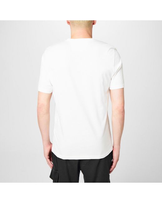 C P Company White Block Logo Regular Fit T-Shirt for men