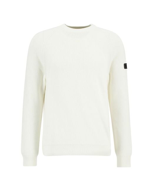 Barbour White Monmouth Crew Neck Jumper for men