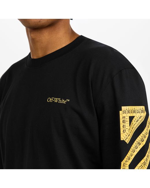 Off-White c/o Virgil Abloh Black Tape Cotton Long Sleeve T-Shirt for men