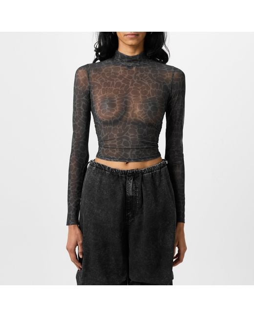 HUGO Gray Dasori Cropped Top