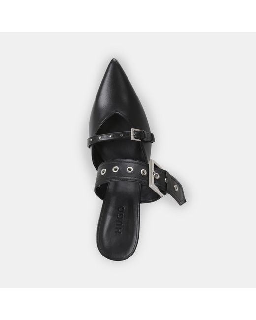 HUGO Black Katniss Mules