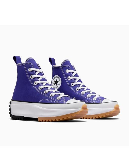 Converse Blue Adults Run Star Hike Platform Canvas High-Top Trainers