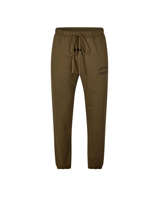 Fear Of God Green Fleece Essential Sweatpants for men