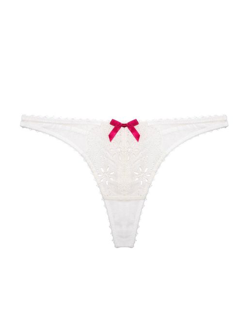Playful Promises Pink Camille Broderie Thong