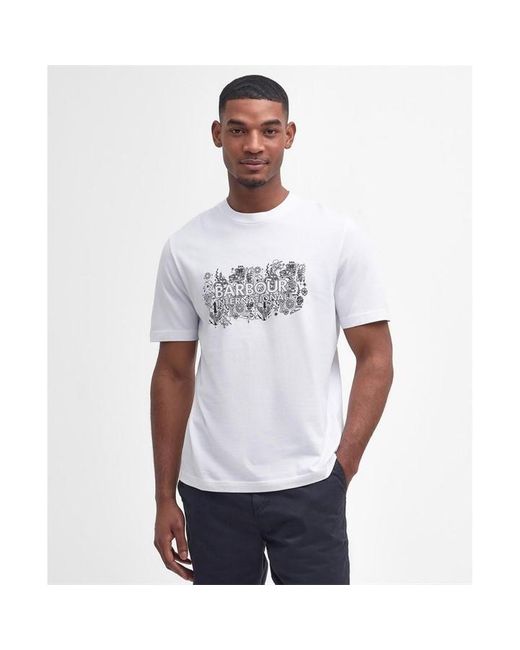 Barbour White Ridley Graphic T-shirt for men