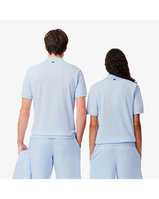 Lacoste Blue Classic Fit Signature Print L.12.12 Polo Shirt for men