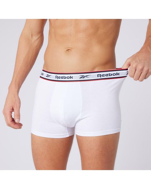 Reebok White 3 Pack Boxer Shorts Barlow for men