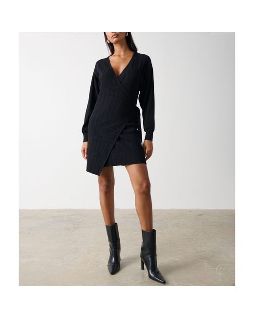 Pretty Lavish Black Plisse Mini Dress
