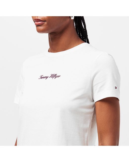 Tommy Hilfiger White Script Short Sleeve T-Shirt