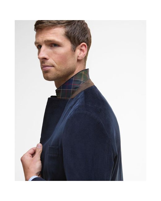 Barbour Blue Wallington Corduroy Long Sleeve Blazer for men