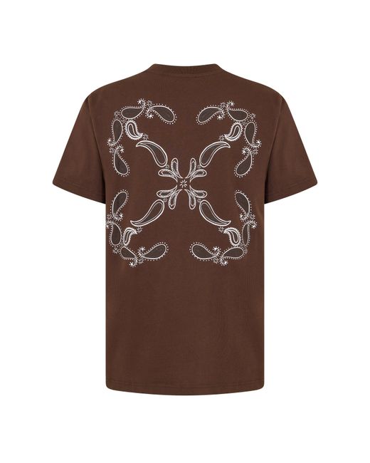 Off-White c/o Virgil Abloh Brown Bandana T-Shirt for men