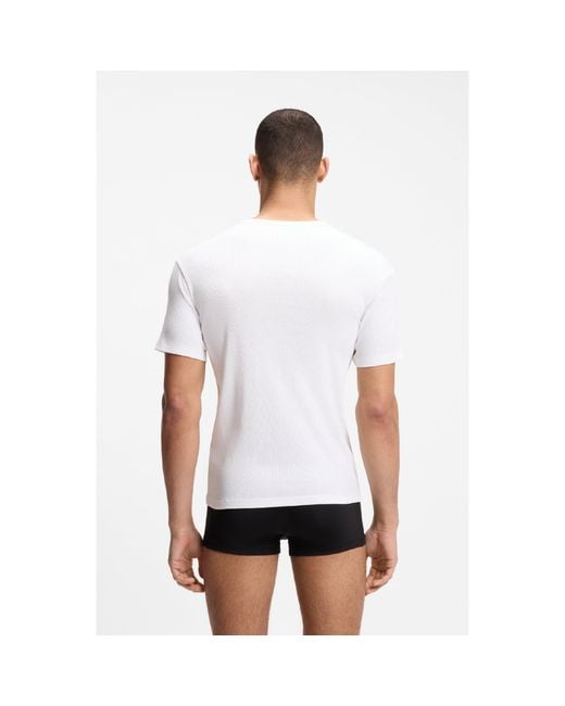 HUGO White Tshirtrn 2P Rib for men