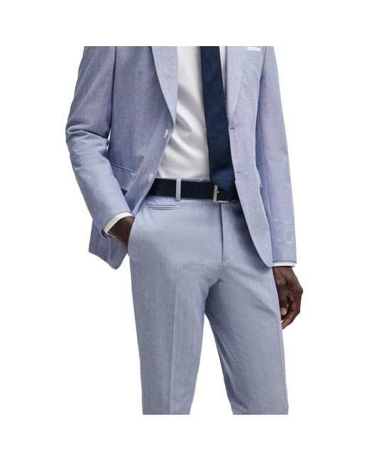 Boss Blue H Genius Suit Trousers for men