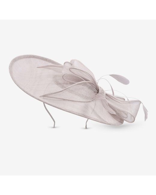 Jon Richard White Mink Large Bow Hat Fascinator