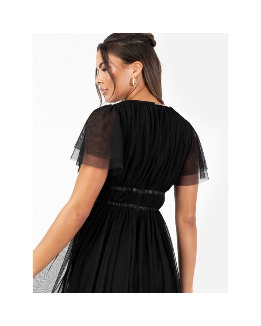 Anaya with love Black Recycled Ribbon Detail Midi Dress