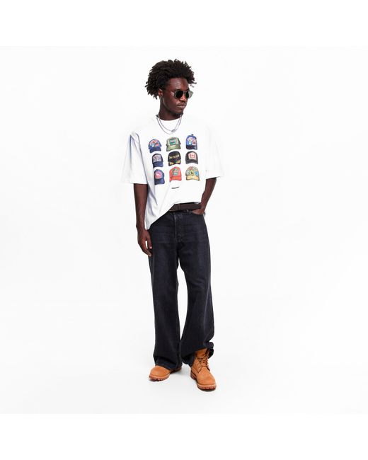 DSquared² White Dsq Cap Oversized T-Shirt for men