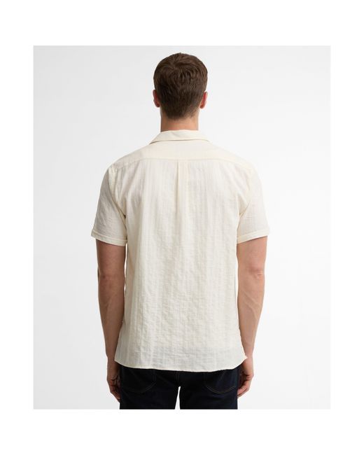 Barbour White Short Sleeve Patterned Shirt for men