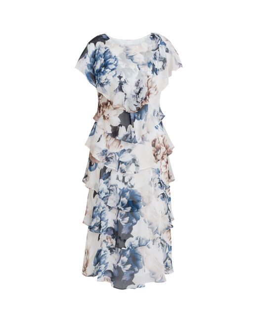 Gina Bacconi Blue Jocelyn Tier Jersey Dress