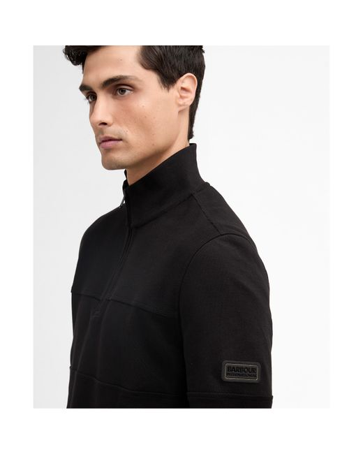 Barbour Black Kaspian Half-Zip Sweatshirt for men