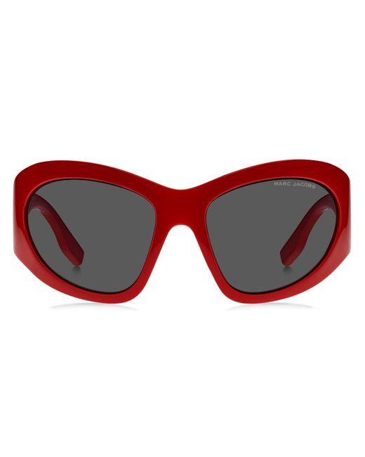 Marc Jacobs Red Rectangular Round Sunglasses